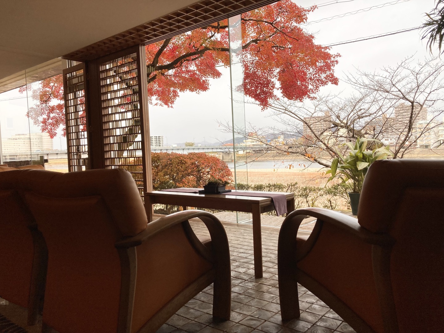 ロビーからの紅葉景色（秋）